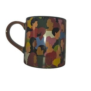 Room Essentials Stoneware Mug Diverse People Graphic Brown Interior‎